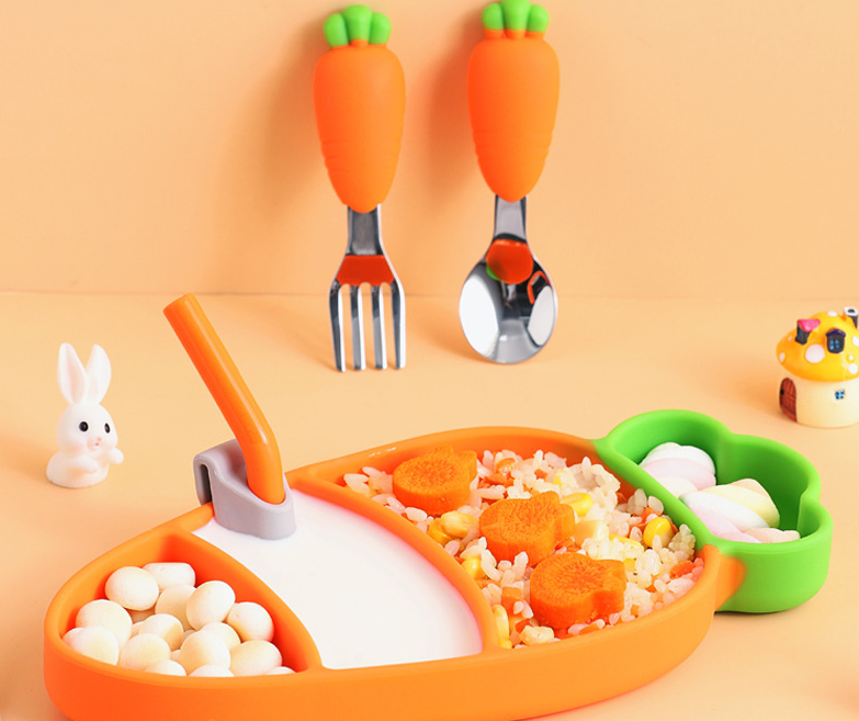 baby suction plate feeding set